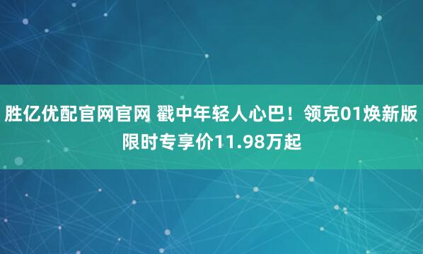 胜亿优配官网官网 戳中年轻人心巴！领克01焕新版限时专享价11.98万起