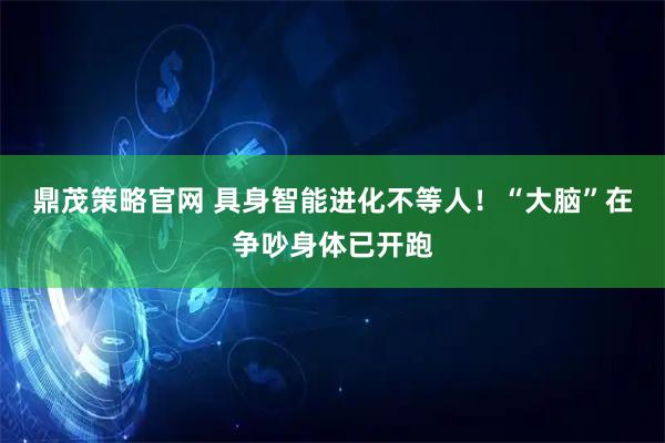 鼎茂策略官网 具身智能进化不等人！“大脑”在争吵身体已开跑
